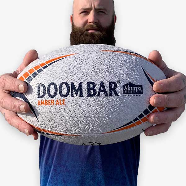 Doom Bar Rhino Rugby Ball (White)
